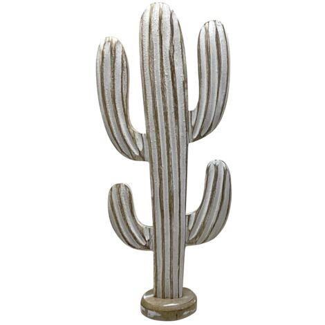 Cactus décoratif en bois 50cm – Plante artificielle minimaliste pour décoration moderne – Dimensions 50 x 13 x 22 cm – Entretien facile – Signes Grimalt