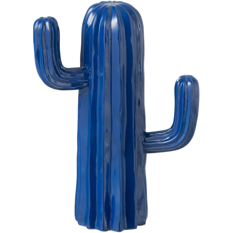 Cactus décoratif en résine bleue 28 cm