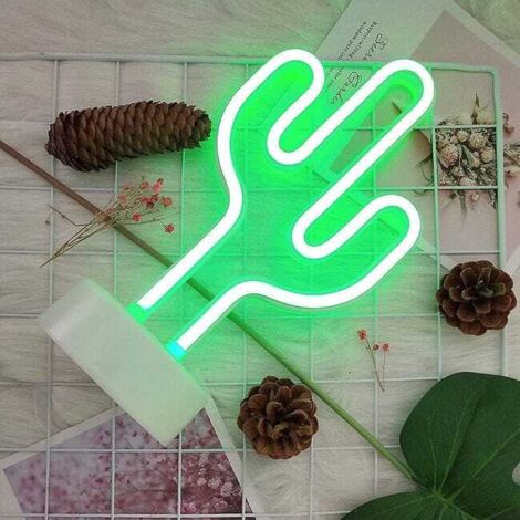 Cactus luminoso, luce decorativa al neon a LED, luce notturna per bambini, splendida luce ambientale, adatta per uffici