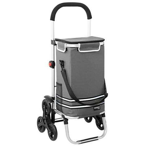 Caddie, Cabas ou Chariot de course Isotherme à 3 Roulettes Gris
