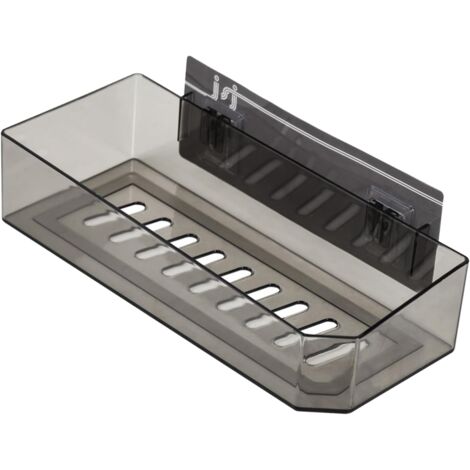 Caddie de douche, étagère murale de salle de bain, organisateur de rangement pratique multifonctionnel, douche de salle de bain pour usage domestique, 1 paquets (Transparent Black)