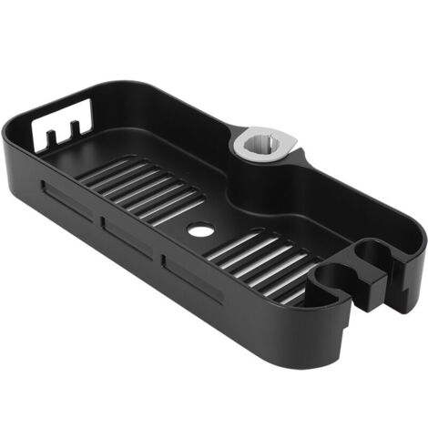 Caddie de douche noir mat, étagère de rangement, pomme de douche, accessoires de salle de bains