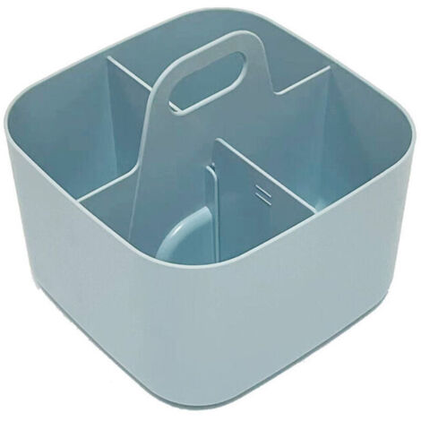 Caddy de rangement empilable en plastique bleu – Organisateur polyvalent avec poignée, idéal bureau, atelier et loisirs créatifs
