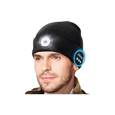 Cadeau Homme Noel, Bonnet Bluetooth avec LED Lampe, Cadeau Papa, Idee Cadeau Homme Original, Idee Cadeau Noel Homme Original, Cadeau Papa Personnalisé Noël, Cadeau Noel Homme Original
