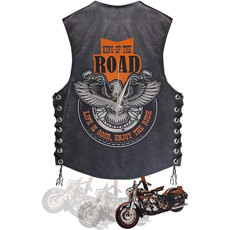 Fei Yu - Cadeau moto Harley Davidson horloge murale pendule horloge murale Art mural hommes et femmes cadeau en bois suspendu