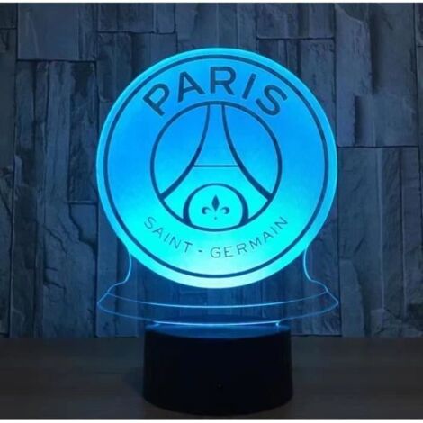 Cadeau pour les fans de football Saint Germain signe veilleuse LED 7 couleurs chevet lampe décorative tactile