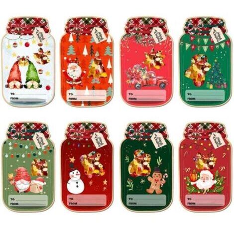 Cadeaux de Noël pour enfants - Cartes en papier à fabriquer soi-même dans un bocal Mason pour anniversaire d'enfant, cadeaux de classe, cadeaux de Noël et fournitures de vacances