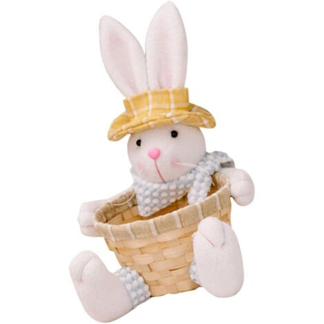 [Cadeaux de Pâques]Panier De Pâques Peluches Trousse Cotillons Pour Les Enfants Jouets Œuf Poupée Chenille Farces Oeufs De Pâques Corbeille Lapin De Bain Pour Bébé Anniversaire Cochon Coton Pp
