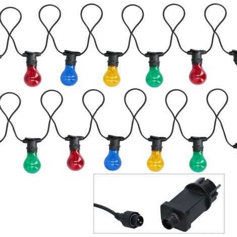 Cadena 10 LED E27 Multicolor 24V 220V 5 metros