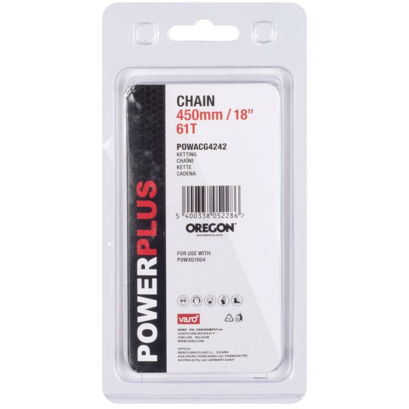 

POWACG4242 Cadena 18' 450mm 61d oregon para sierra POWXG1004-sierra POW64122 - Powerplus