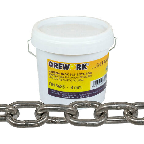 Cadena acero inoxidable 316, DIN 5685 - 5 mm - 50 m