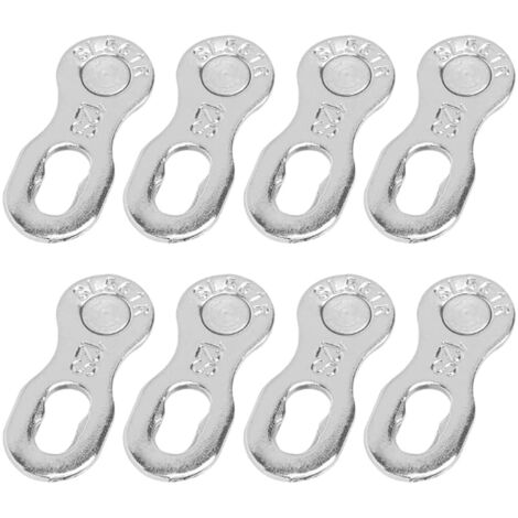 Cadena antirrobo para bicicleta con eslabones rápidos - 4 pares de eslabones de metal plateado - Cadena antirrobo de alta seguridad para bicicleta - Sistema de bloqueo rápido y resistente al robo