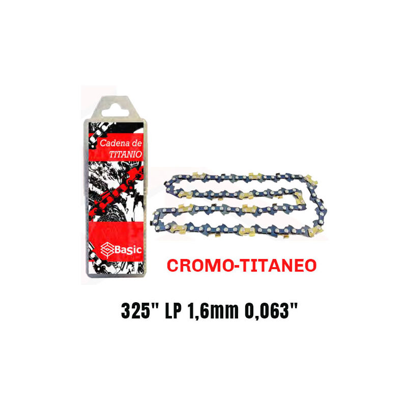 

Cadena cromo titanio Basic 325 LP 1,6mm 0,063 62 Eslabones