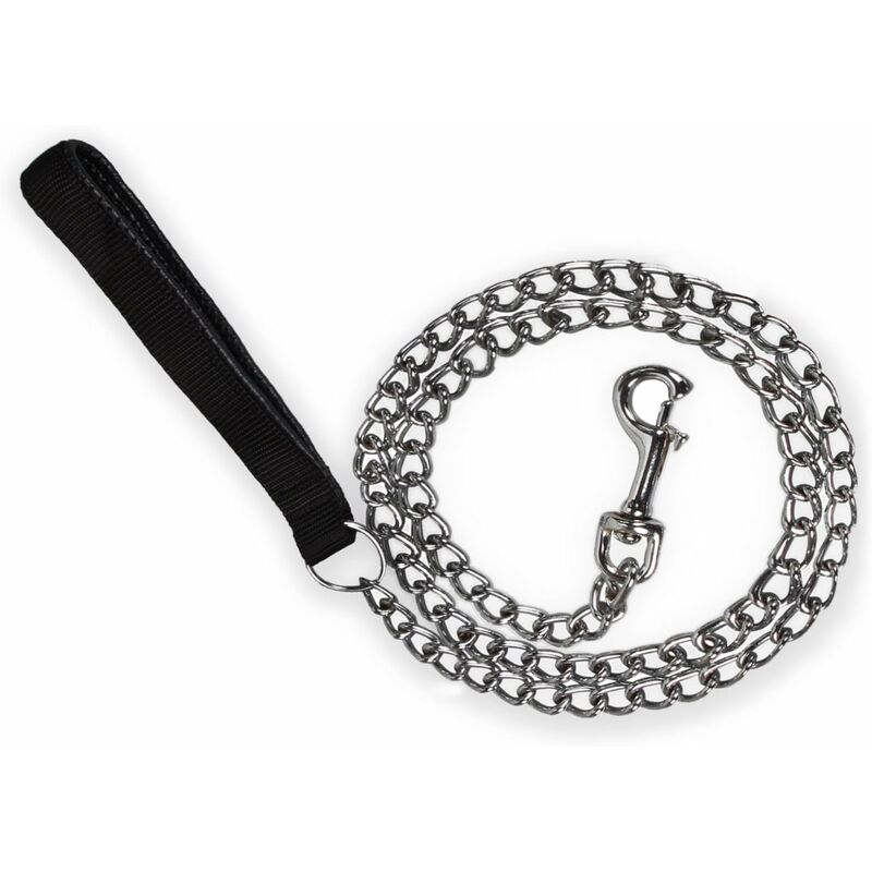 

Cadena de correa de perro (120cm) correa de perro de acero y metal Mango de cuero PU macizo-S.