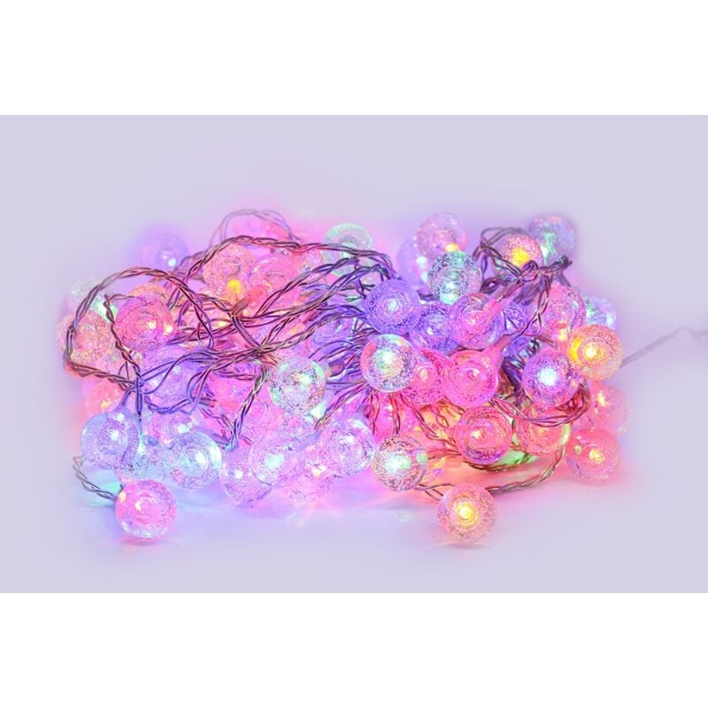 

Sysled - Cadena de LEDs 10 metros 100 bolas multicolores RGB de efecto cristalino