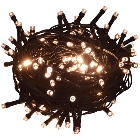 Cadena de luces 400 LEDs 40 m 8 efectos de luz blanco cálido vidaXL