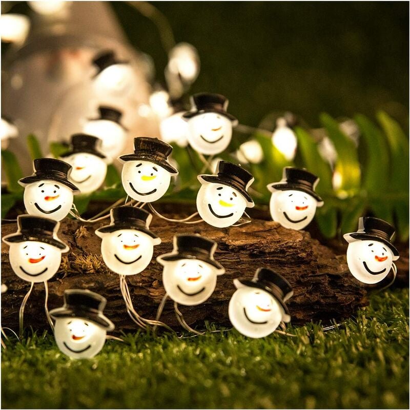 

Cadena de luces LED de muñeco de nieve para dormitorio Luces de cadena con pilas para exteriores Imágenes de habitación de niños Boda Guardería