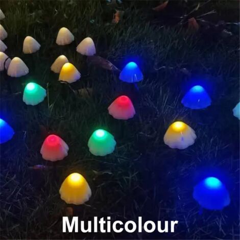 Cadena de luces LED solares para decoración de jardín, 8 modos, luces tipo hongo, impermeables, para exteriores, decoración de patio, 6,5 m, 30 LED