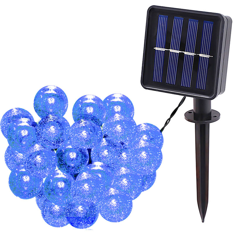 

Cadena de luz de bola de burbujas solar al aire libre impermeable decoracion de vacaciones jard¨ªn luz azul claro 8 funciones,5 metros 20 luces