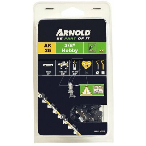 Cadena de motosierra 3/8", 1,1 mm - 45 eslabones de transmisión - cuchillas semicirculares Arnold