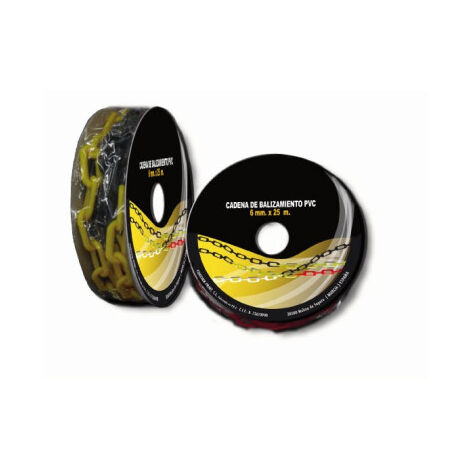 Cadena de Plástico para postes de seguridad SEKURECO  Amarillo - Negro                       25 m