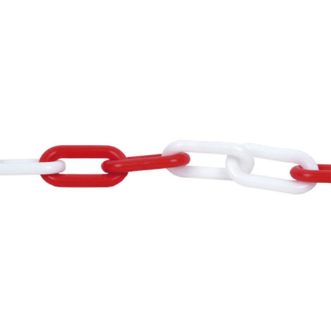 Cadena de plástico rojo y blanco para postes  Rojo/Blanco