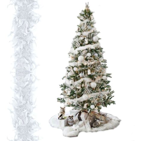 Cadena de plumas - Boa de Navidad 190 cm blanca