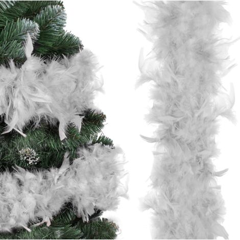 Cadena de plumas - Boa de Navidad 190 cm, gris