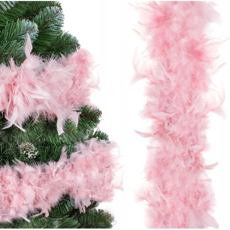 Cadena de plumas - Boa de Navidad 190 cm, rosa claro