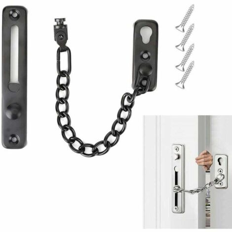 Cadena de protección para pestillo de puerta, cadena antirrobo, cerradura de seguridad con cadena deslizante para puerta interior de casa con tornillos.