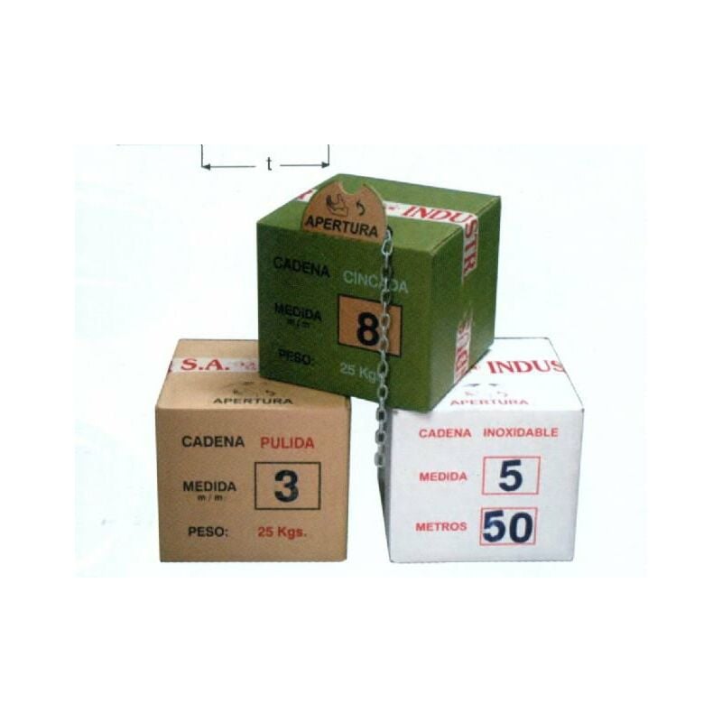 

Cadena Zincada 5 Mm 25Kg (55Mts)Normativ.Europea