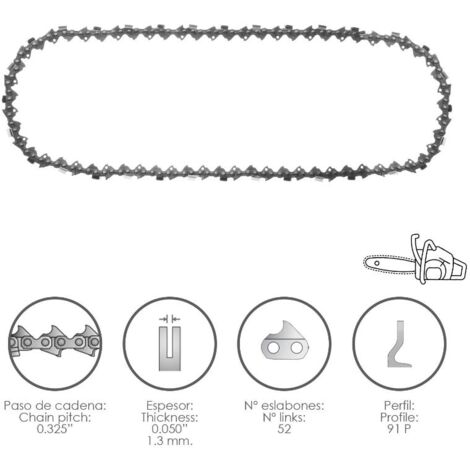 cadena motosierra 0.325 / 0.050 1,3 mm. / 66 eslabones / 91 p