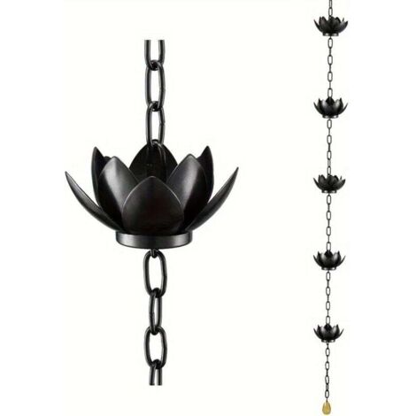 Cadena recolectora de lluvia Lotus Rain para canalones, reemplaza canalones, copas de desviación, decoración exterior