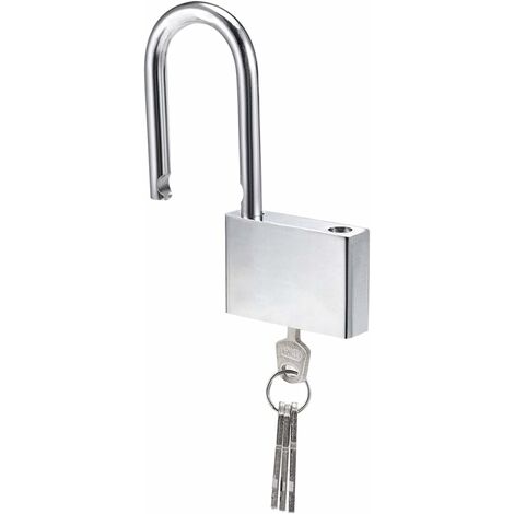 Cadenas 40 mm Cadenas à 4 clés, Boîtier en Acier Trempé,Longue Anse Diamètre 6,5 mm,Exterieur Etanche Cadenas pour Casier,Garage,Clôture,Jardin