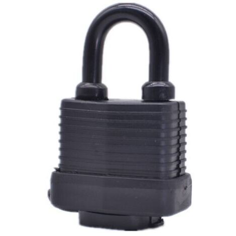 Cadenas à Clé avec Protection Thermoplastique, [2 Pièces]Cadenas en  étanche,Cadenas en Acier Laminé Extérieur Résistant aux Intempéries,6 Clé, pour Casier, Gym, Garage, Clôture (Noir)