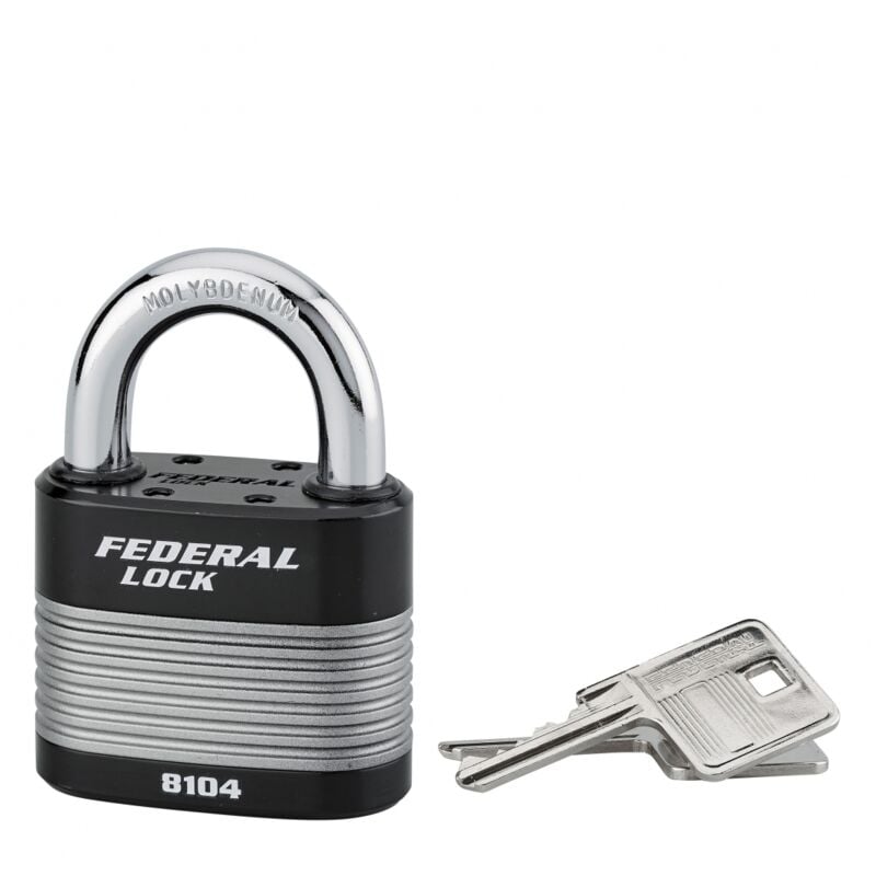 Cadenas à clé Fédéral Lock Protector, extérieur, acier, double verrouillage, 63mm, 2 clés