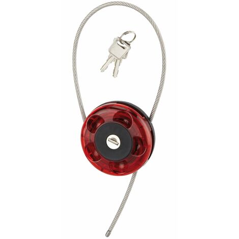 SERRURERIE DE PICARDIE Cadenas à clé, intérieur, câble enrouleur, intérieur, inox, gainé PVC, Ø0.75m, 2 clés