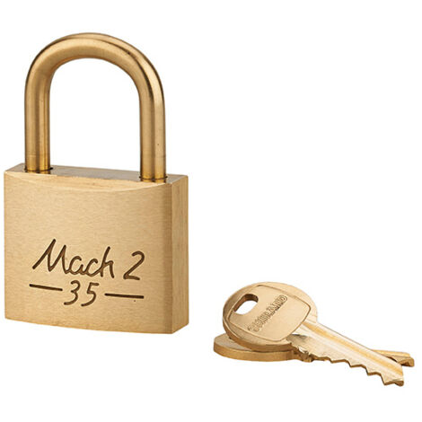 Cadenas à clé Mach 2, 35mm, anse laiton, 2 clés - THIRARD