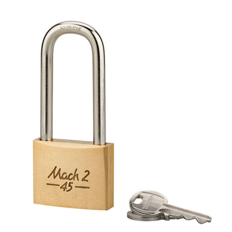 Cadenas à clé Mach 2 UNIKEY (achetez-en plusieurs, ouvrez avec la même clé), 45mm, anse 1/2 haute, 2 clés - THIRARD