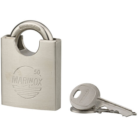 Cadenas à clé Marinox UNIKEY (achetez-en plusieurs, ouvrez avec la même clé), 50mm, 2 clés - THIRARD