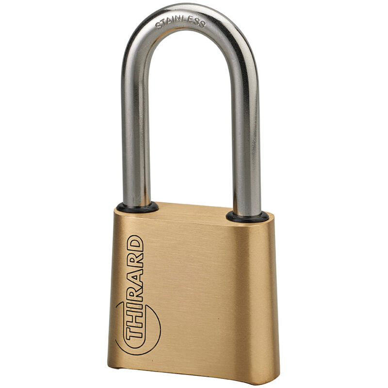 Cadenas à combinaison Tanker 2, laiton, 4 chiffres, intérieur, anse haute acier, 50mm