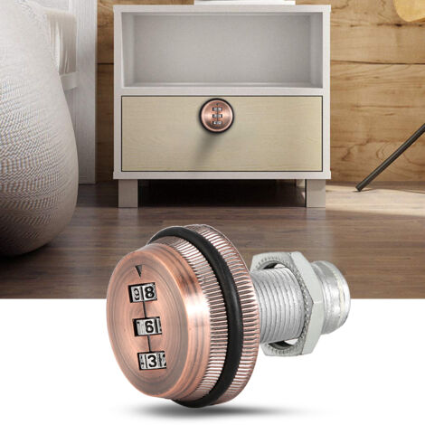 Cadenas à Code 3 Chiffres en Alliage de Zinc - 2 Pièces pour Boîte aux Lettres, Armoire ou Valise, Finition Cuivre 30mm