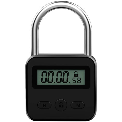 Cadenas à Code Électronique avec Minuterie - Verrou Numérique LCD USB Rechargeable Sécurisé (Noir)