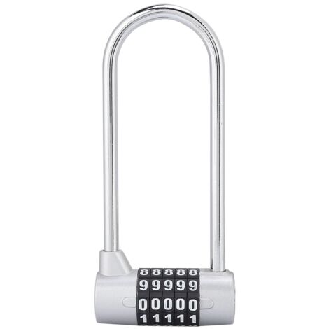 Cadenas à code en alliage de zinc en forme de U pour portes de placard extra longues