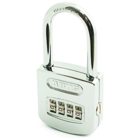 Cadenas à combinaison 160 C/D HB50 chrome brillant - Largeur du coffre : 50 mm - Diamètre de l'anse : 7.5 mm - Hauteur de l'anse : 50 mm - ABUS