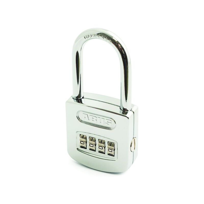 Abus - Cadenas à combinaison 160 c/d HB50 chrome brillant - Largeur du coffre : 50 mm - Diamètre de l'anse : 7.5 mm - Hauteur de l'anse : 50 mm