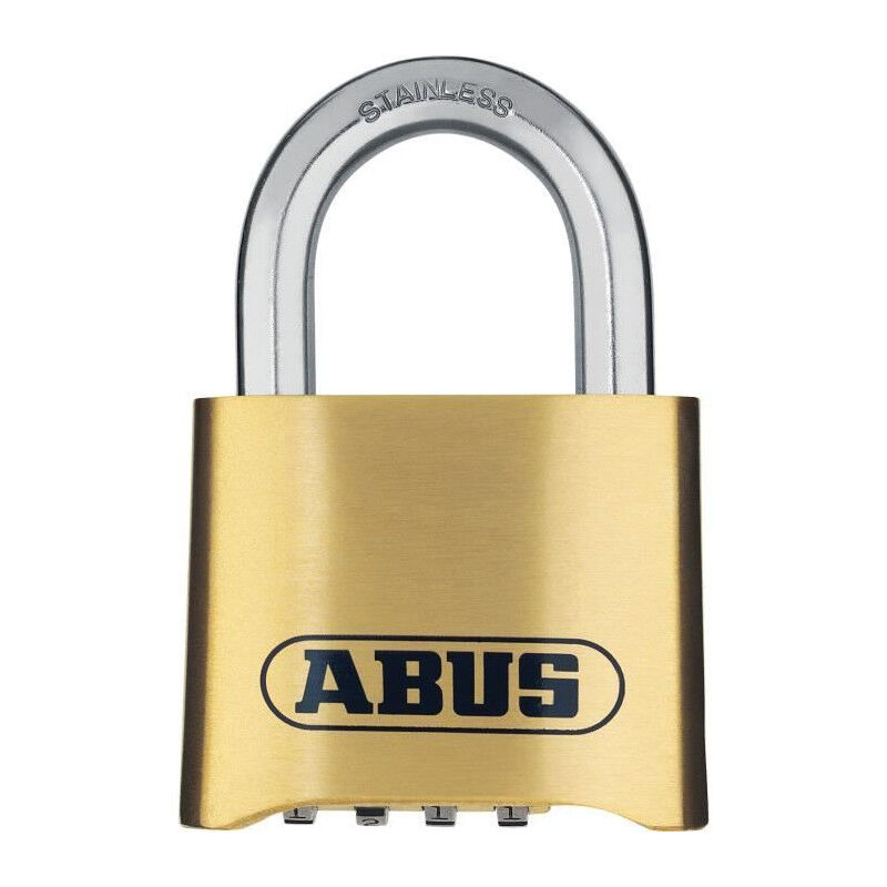 Abus - Cadenas a combinaison 180IB/50 b/dfnli - Corps laiton forgé - Anse inox - Code numérique a quatre chiffres