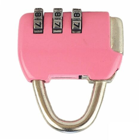 Cadenas à combinaison 3 chiffres en alliage zinc robuste pour valises - Sécurité renforcée couleur rose