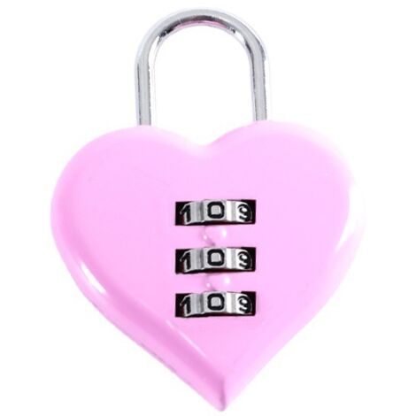 Cadenas à combinaison , 3 chiffres, intérieur, anse acier(Rose)