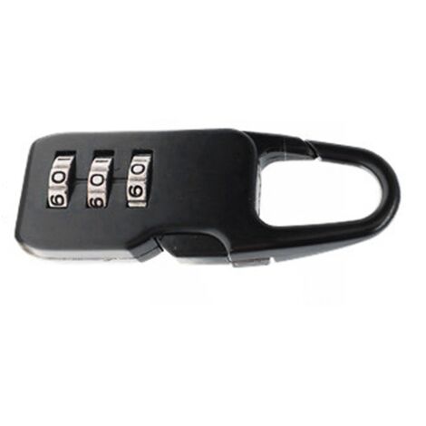 Cadenas à combinaison 3 chiffres réglable en alliage zinc anti-effraction pour valises, casiers et portes noir